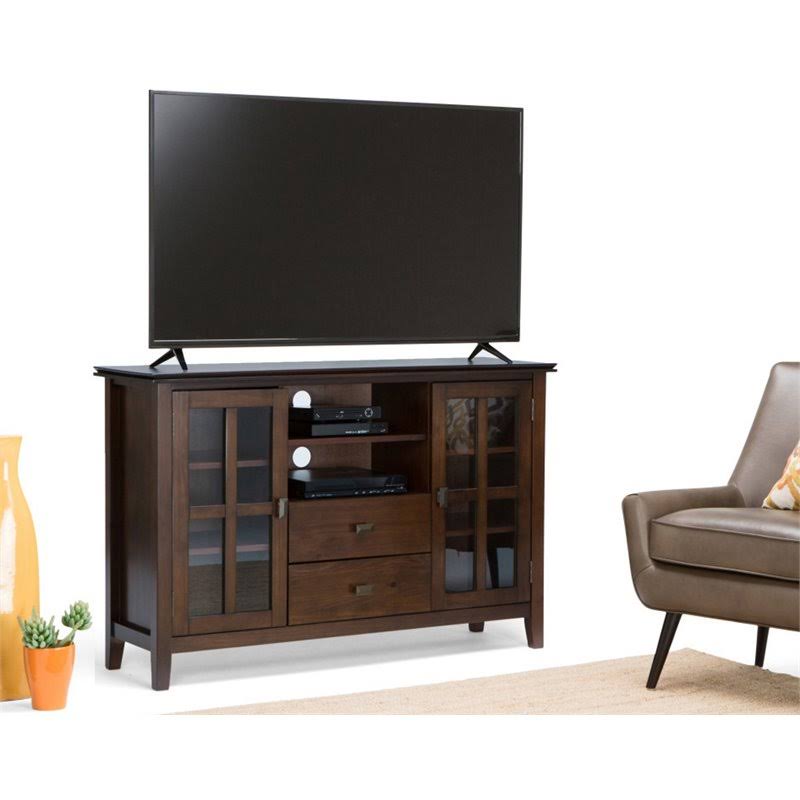 Solid Wood TV Media Stand in Russet Brown K5764