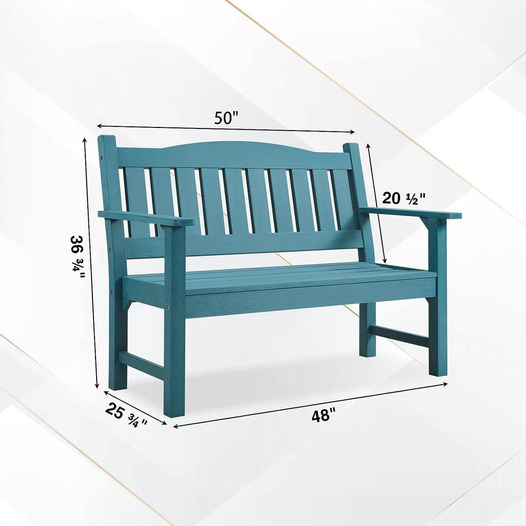 Weatherproof 2-Person 50" Poly Lumber Garden Bench E228