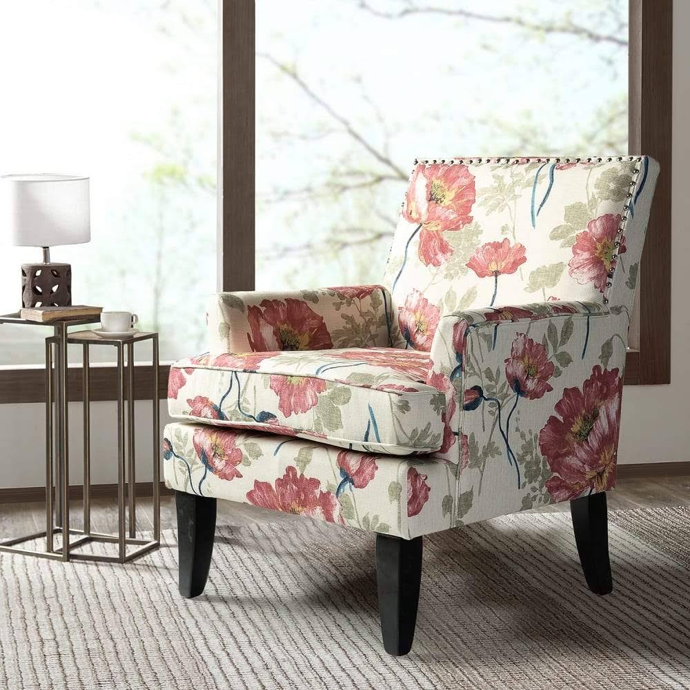 Red and Yellow Nailhead Trim Arm Chair W674471