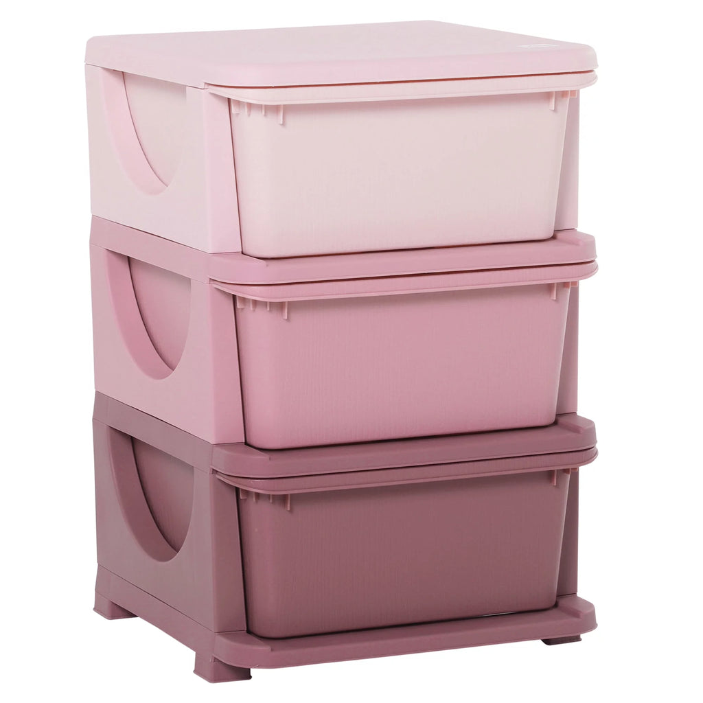 Blue 3 Tier Kids Storage Unit Dresser Tower F737497