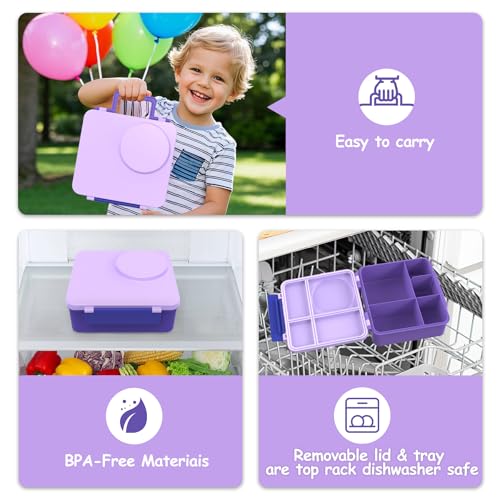 8oz Leak-Proof 4 Compartment Bento Lunch Box Set with Thermo Food Jar and Insulated Bag F819