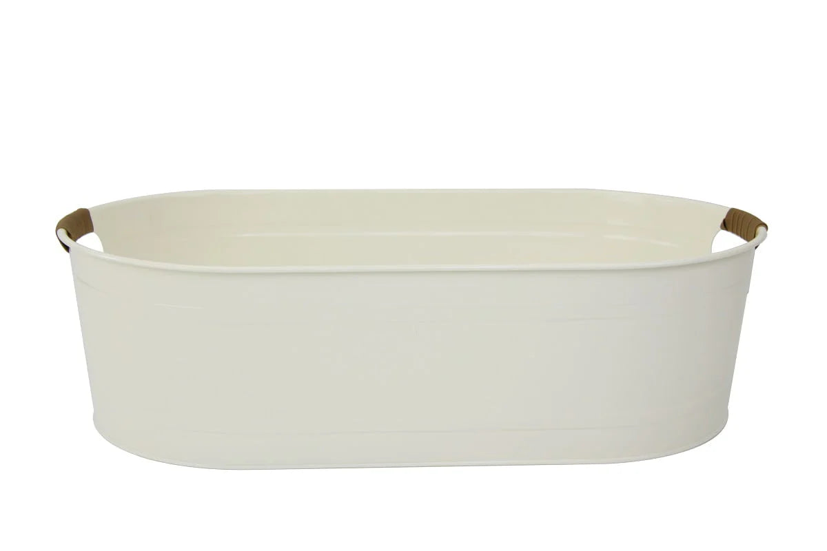 White Medium Oval Galvanized Tub I8094