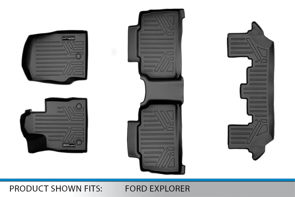 Black Floor Mats Liner Set with 2nd Row Bench Seats G65137