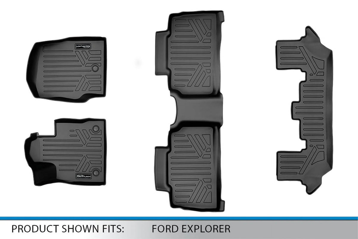 Black Floor Mats Liner Set with 2nd Row Bench Seats G65137