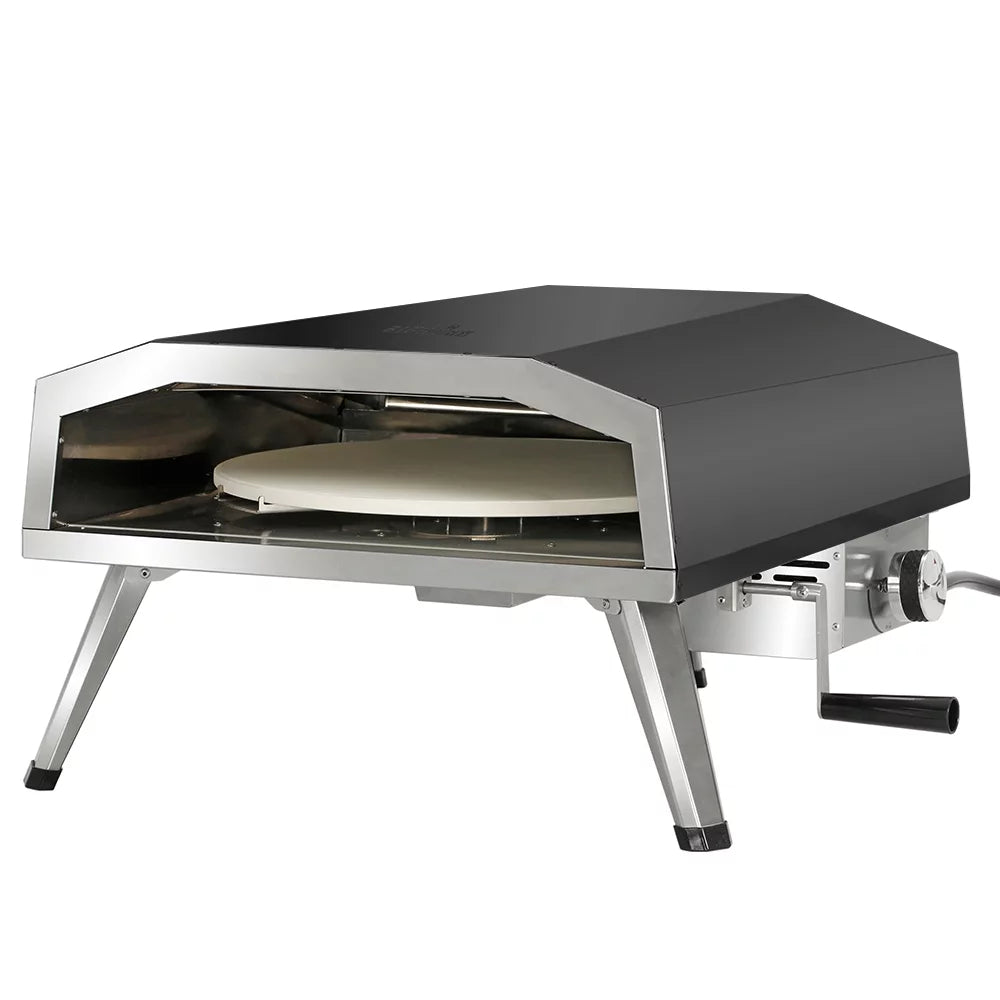 Black 16in. Propane Outdoor Pizza Oven with Rotating Pizza Stone E5081