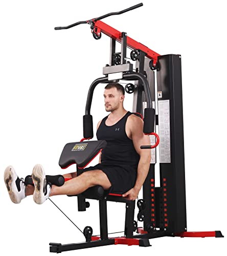 Multifunctional Home Gym Workout Station with 122.5LB Weight Stack P72512