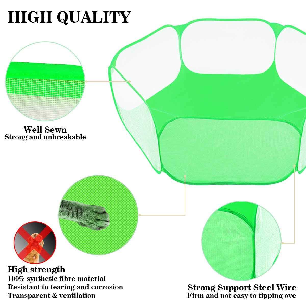 Breathable Transparent Pet Playpen Pop Open Outdoor/Indoor Exercise Fence J805487