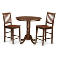 3-piece Pub Table and Dining Chair Set in Mahogany W75404