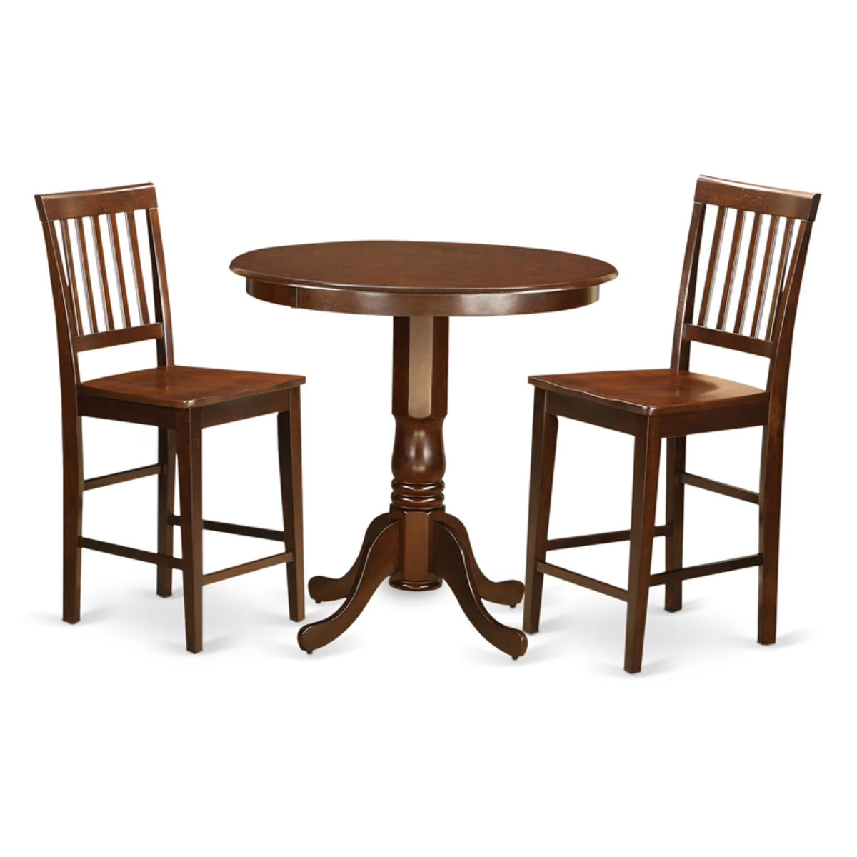 3-piece Pub Table and Dining Chair Set in Mahogany W75404