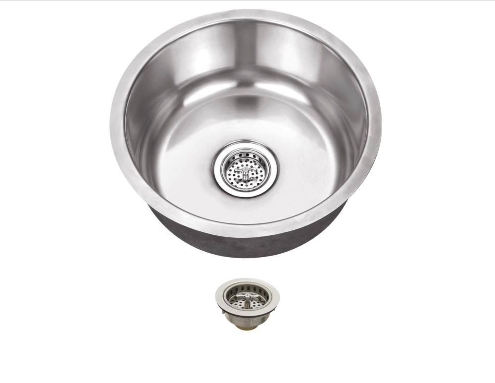 16.25-in L x 16.25-in W Brushed Satin Stainless Steel Undermount Bar Sink P148