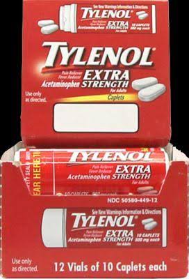 Extra Strength Caplets 10 Count, Pack of 12 U381
