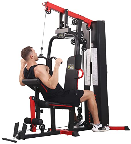 Multifunctional Home Gym Workout Station with 122.5LB Weight Stack P72512