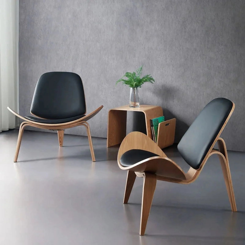 Ash Plywood Fabric Upholstery Lounge Chairs N854