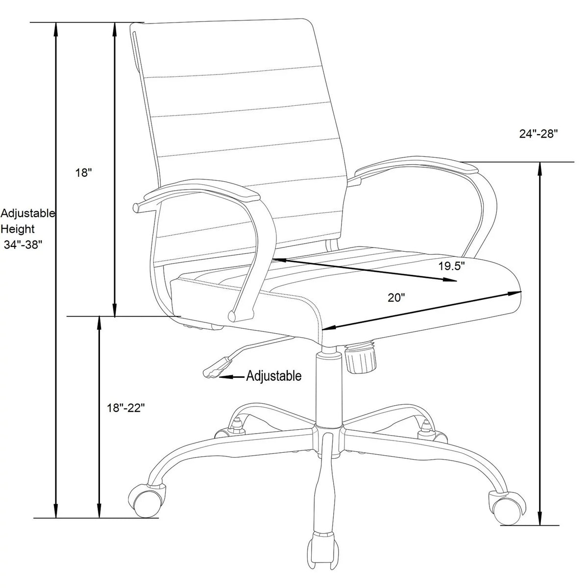 Leather Office Chair With Gold Frame U32268