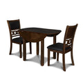 Solid Wood Drop Leaf Dining Table with 2 Chairs in Brown S96849