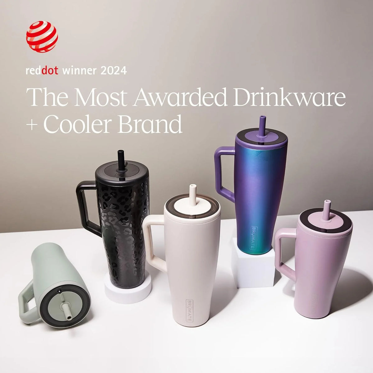 30 oz Stainless Steel Tumbler with Handle and Straw I195