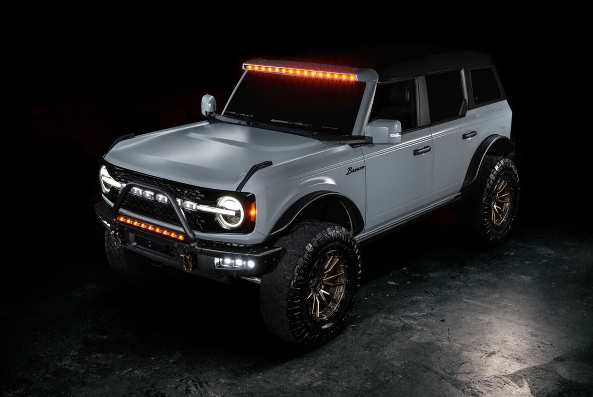 Black Integrated Windshield Roof LED Light Bar System E46809