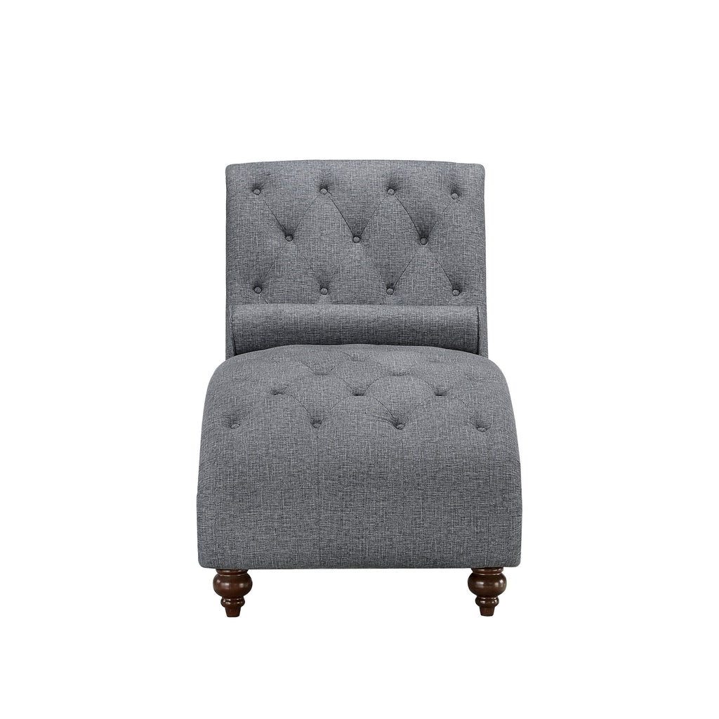 Gray Microfiber Tufted Chaise Lounge R36992