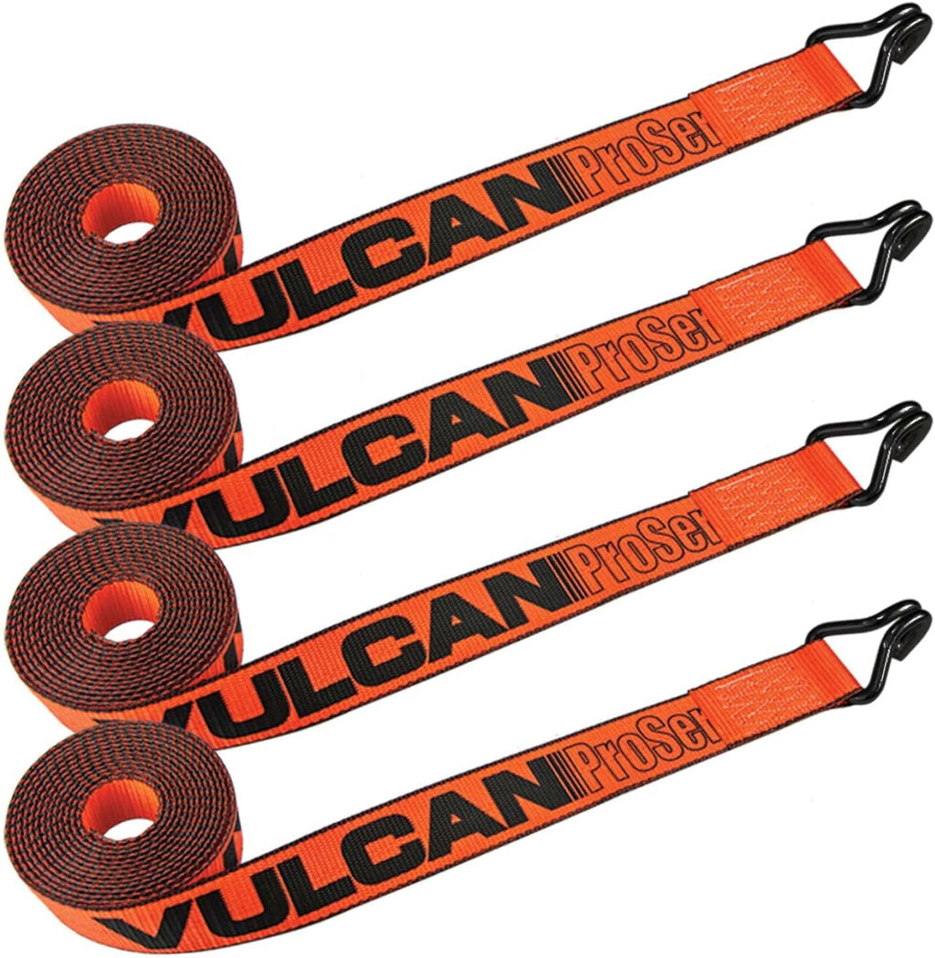 Winch Strap with Heavy Wire Hook, 2 Inch x 15 Foot, 4 Pack, 3,300 Pound Safe Working Load J321966