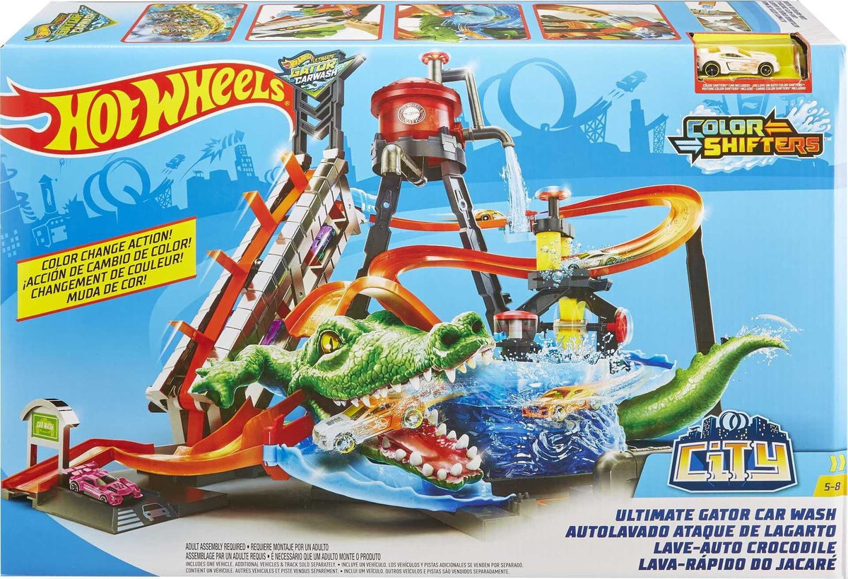 Car Wash Playset with Toy Car in 1:64 Scale C22784