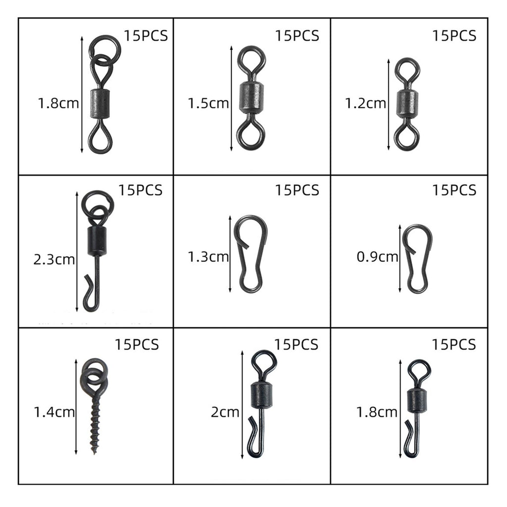 Carp Fishing Rolling Swivels Beads Stopper Accessories T925782