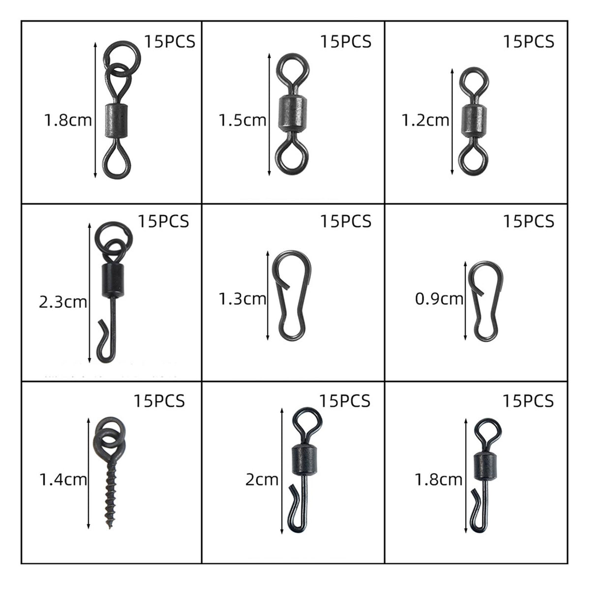 Carp Fishing Rolling Swivels Beads Stopper Accessories T925782