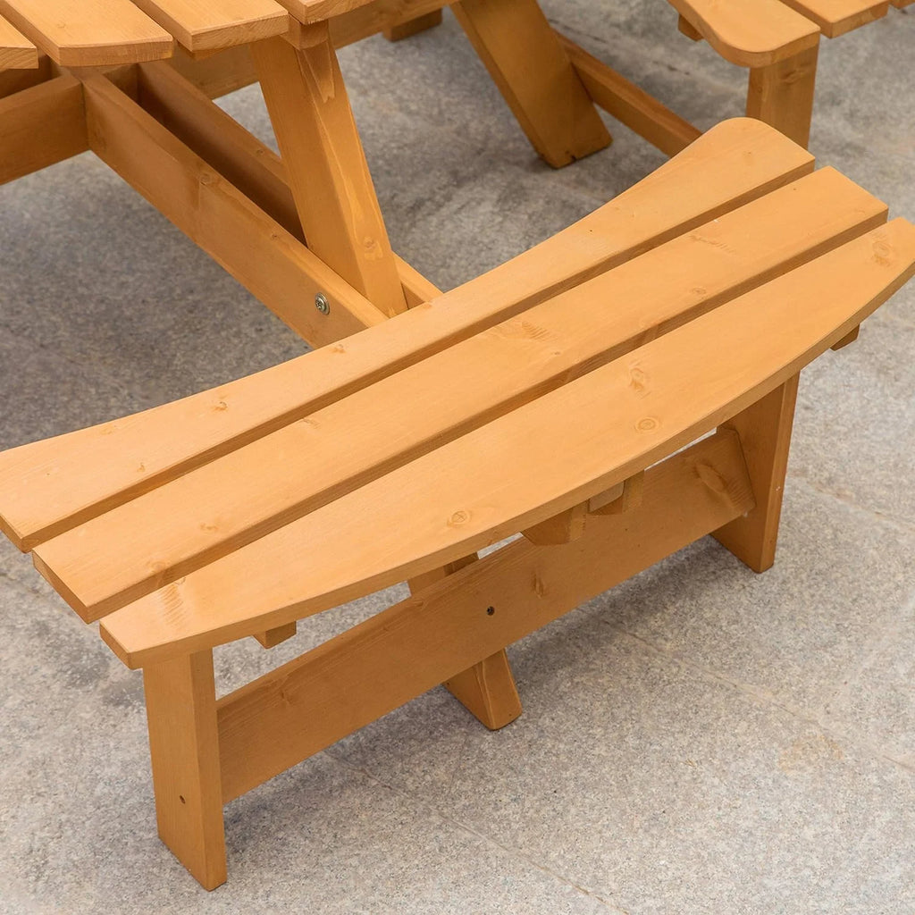 Wooden Round Picnic Table with Bench G475885