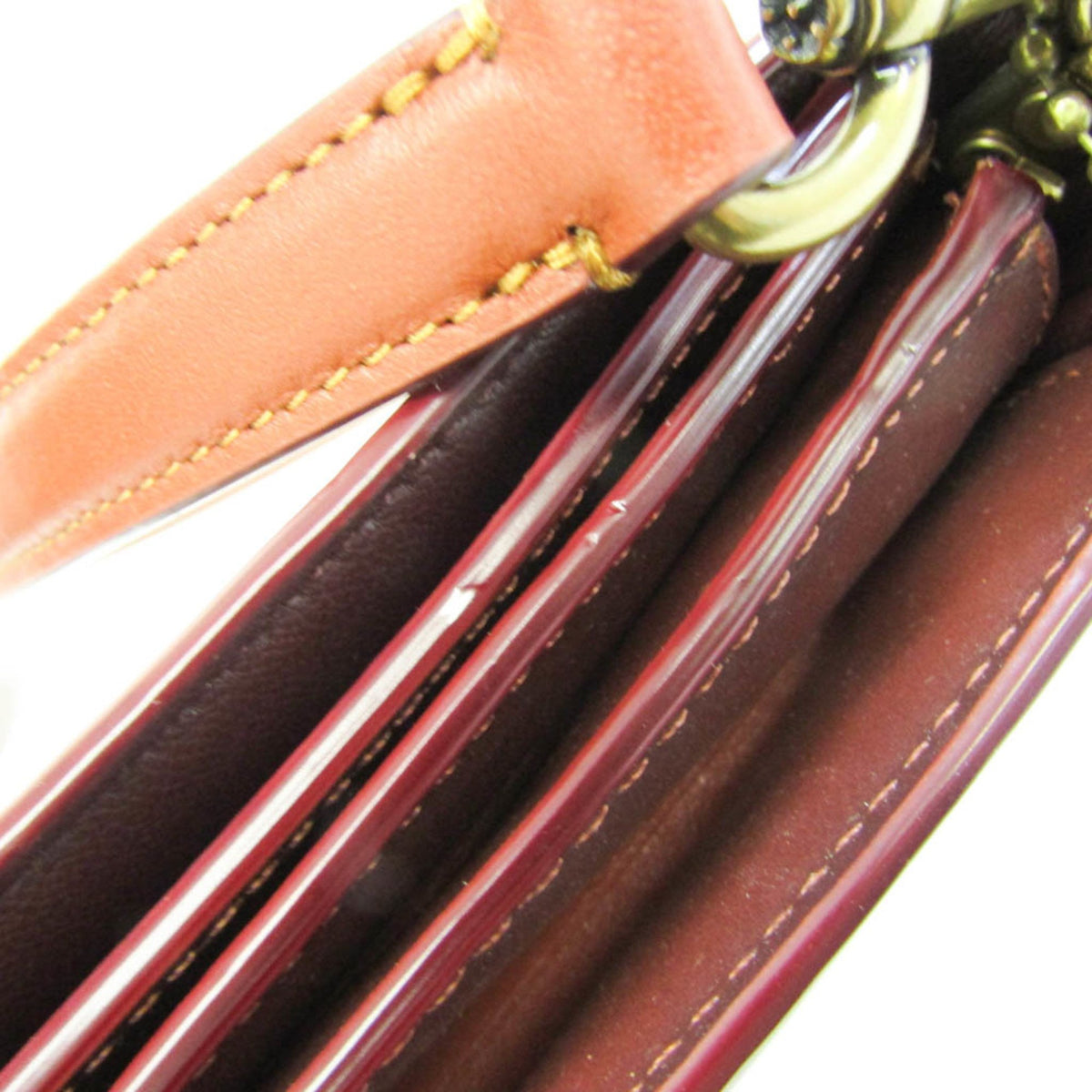Beige Brown Leather Shoulder Bag H332042