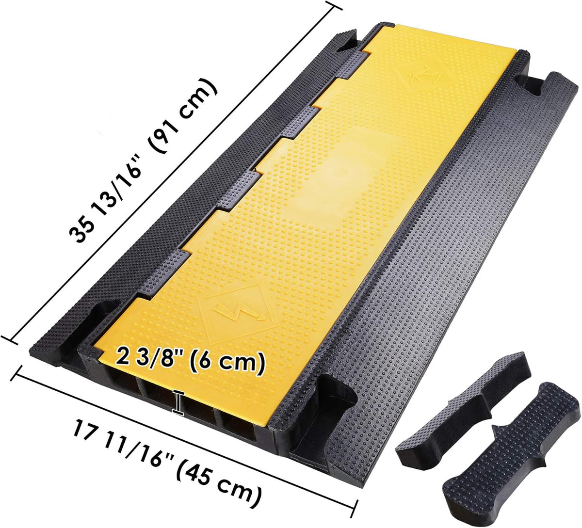 4 Channel Cable Ramp Floor Cover Cord Protector Wire Guard, 55000lbs, Pack of 2 Z279