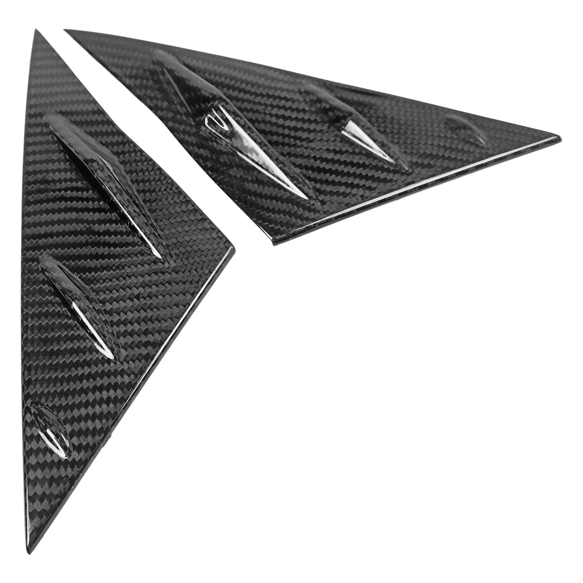 Front Window Louver Real Carbon Fiber Vent Trim 2PCS J2449