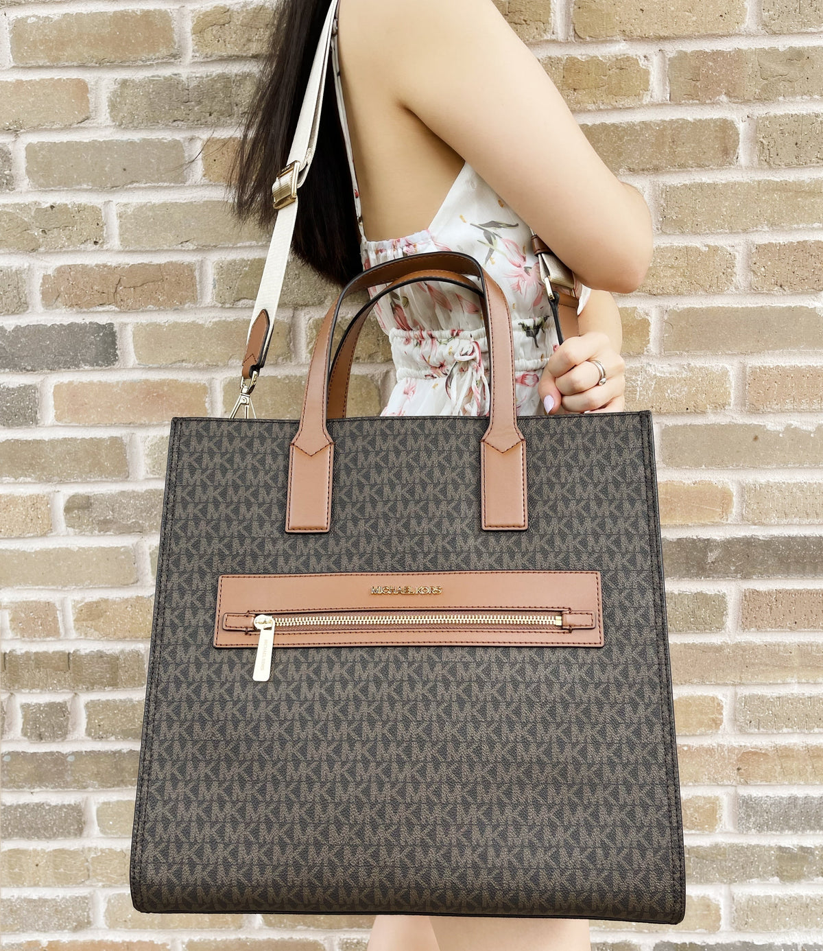 Brown Large Tote Crossbody V75800