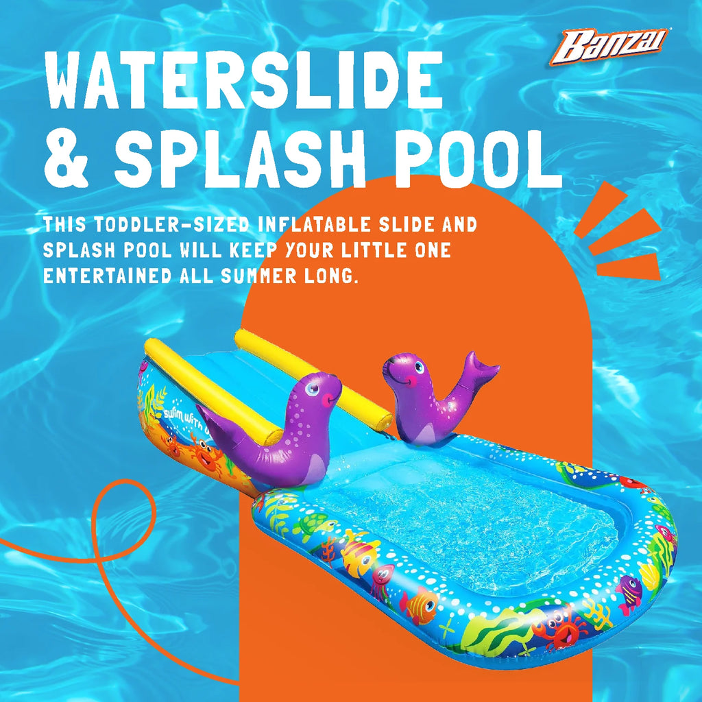 Inflatable Water Slide & Splash Pool with Sprinkler U749