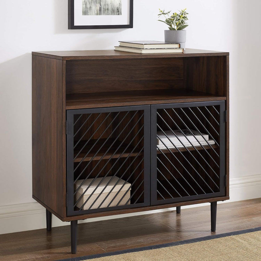Rustic Oak Wood Bar Cabinet V477
