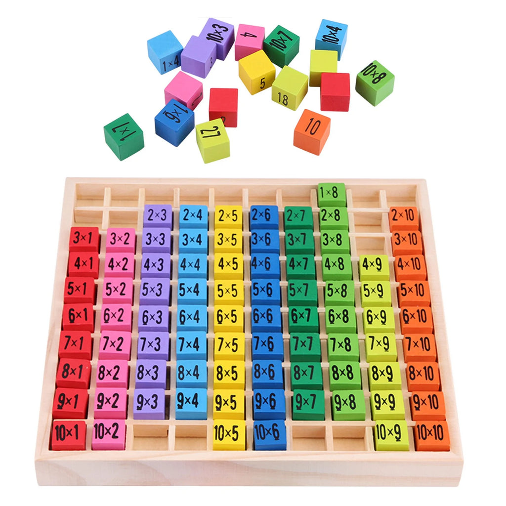 10 X 10 Wooden Multiplication Table Math Tray P4480