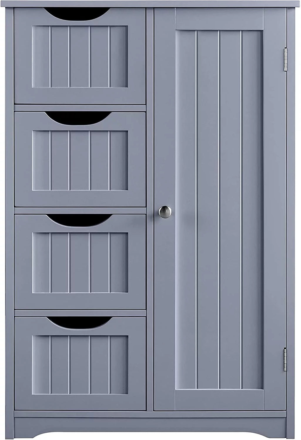 White 4 Drawer Wood Bathroom Floor Cabinet T5443