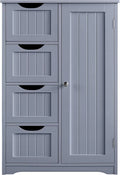 White 4 Drawer Wood Bathroom Floor Cabinet T5443