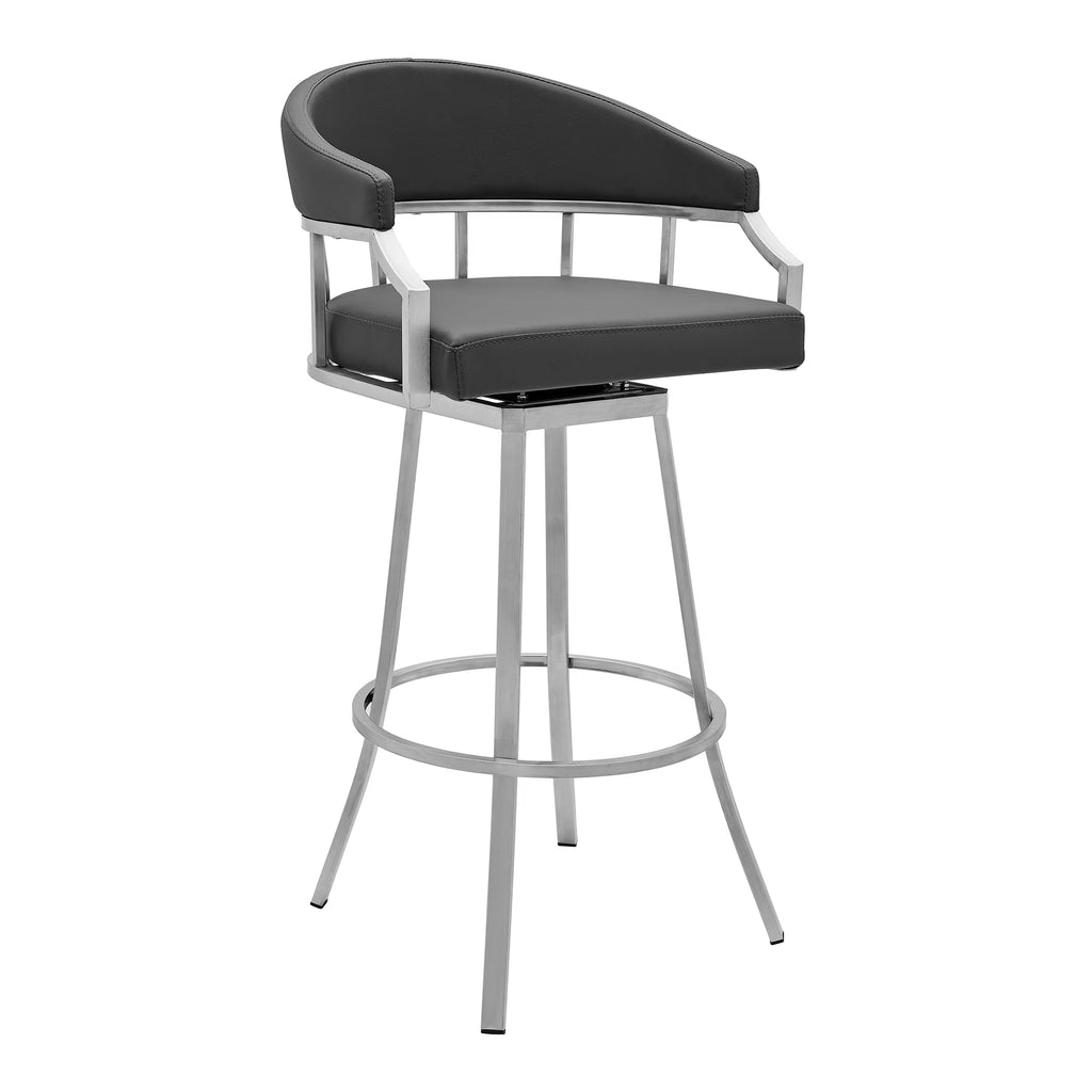 Gray Faux Leather Counter Stool C33528