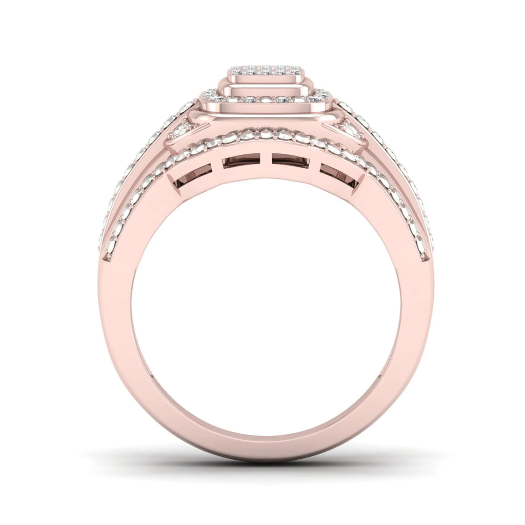 10k Rose Gold Halo Engagement Ring F1236