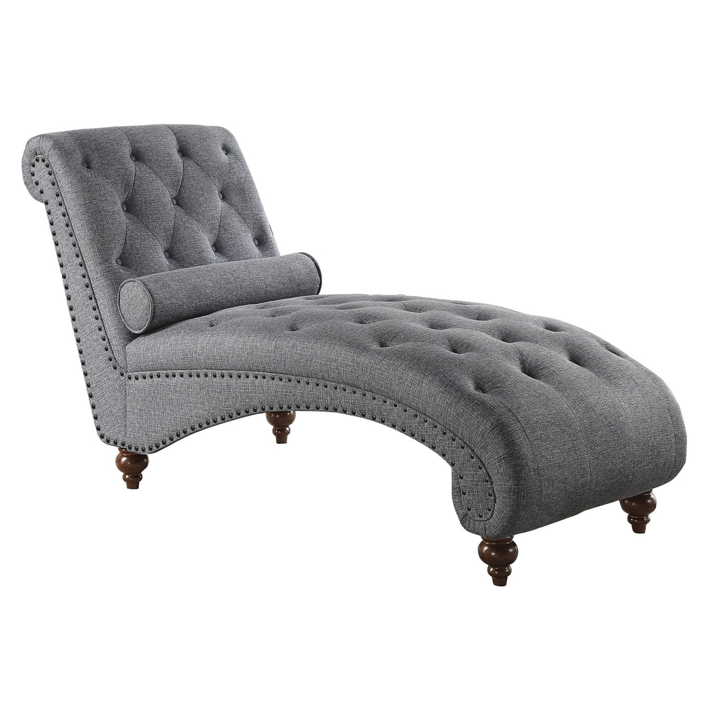 Gray Microfiber Tufted Chaise Lounge R36992