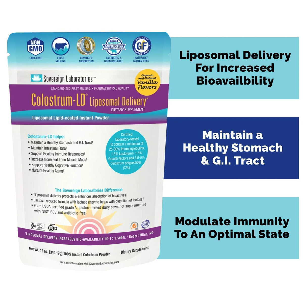 Organic Vanilla Colostrum Powder 12 Ounce K675658