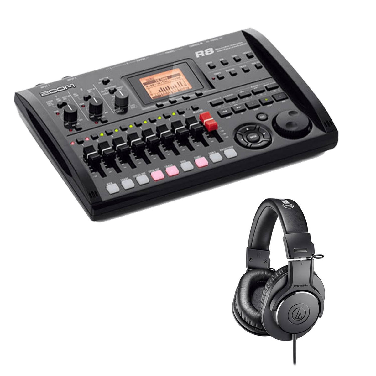 8-Track Digital Recorder Interface Controller Sampler and Monitor Headphones S53425