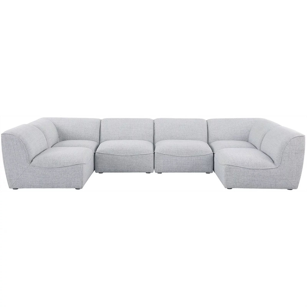 Grey Linen Textured Modular Sectional J358800