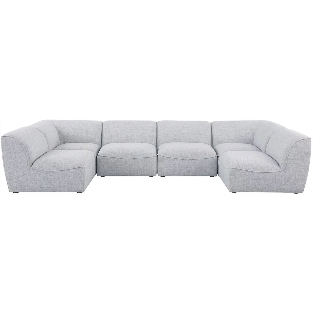 Grey Linen Textured Modular Sectional J358800