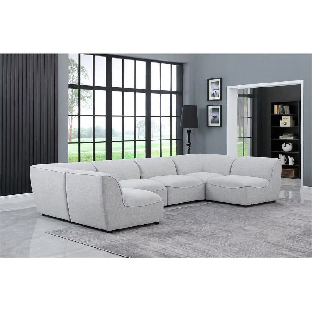 Grey Linen Textured Modular Sectional J358800