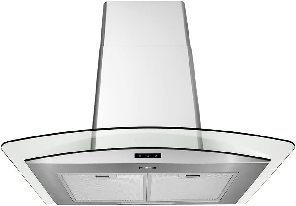30''/36'' wall-mount range hood with glass chimney, 750 CFM, LED speed indicator, Dual-level lighting U8840