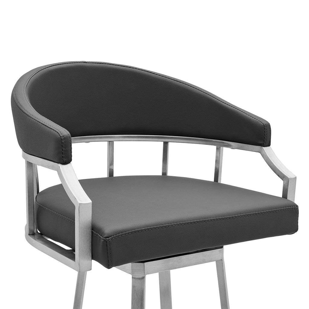 Gray Faux Leather Counter Stool C33528