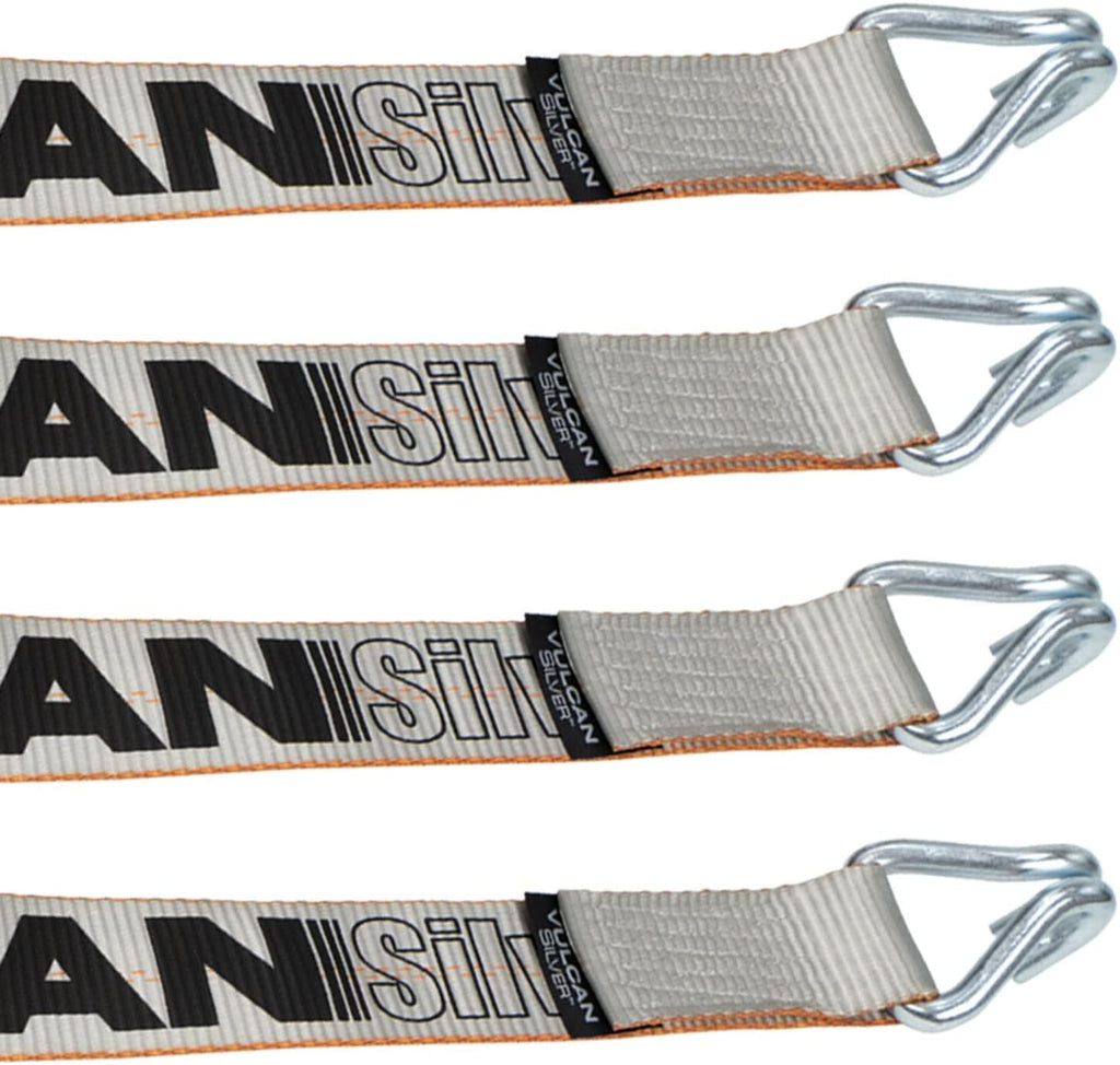 Winch Strap with Heavy Wire Hook, 2 Inch x 15 Foot, 4 Pack, 3,300 Pound Safe Working Load J321966