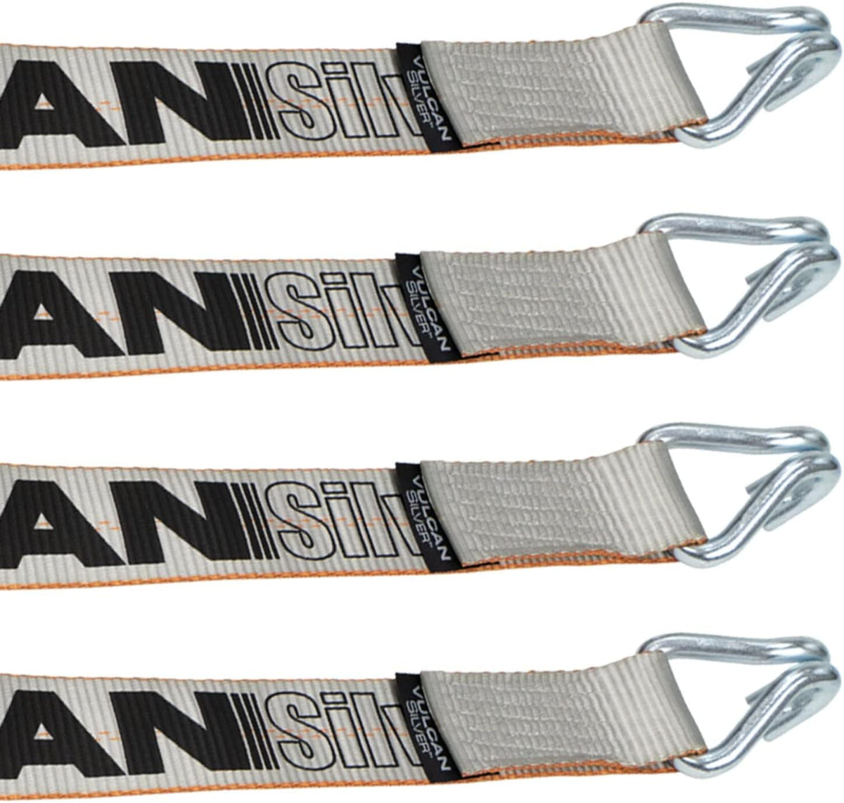 Winch Strap with Heavy Wire Hook, 2 Inch x 15 Foot, 4 Pack, 3,300 Pound Safe Working Load J321966