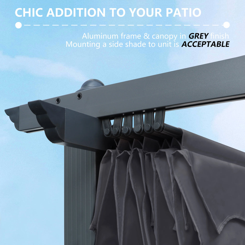 10' x 10' Gray Metal Pergola K8895
