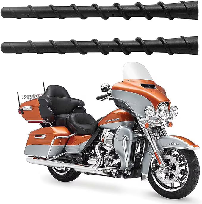 2 Pack 7 inch Rubber Spiral Antenna for Harley Davidson Motorcycles J4178